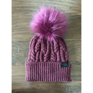 The North Face Oh Mega Fur Pom Beanie Dark Purple Plum